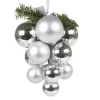 Gifi Suspension grappe boule de Noël argentée