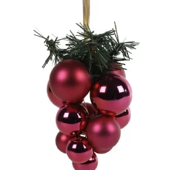 Gifi Suspension grappe boule de Noël rose