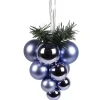 Gifi Suspension grappe boule de Noël violette