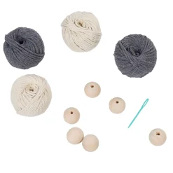 Gifi Suspension 2 pompons en macramé à fabriquer