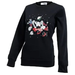 New Gifi Sweat de Noël femme Disney Mickey et Minnie amoureux noir et rouge