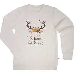 Clearance Gifi Sweat de Noël femme La Reine des Rennes blanc