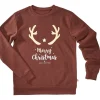 Online Gifi Sweat de Noël homme Merry Christmas Happy New Year marron