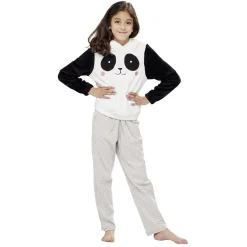 Clearance Gifi Sweat pyjama panda pour enfant Taille XS/6-8 ans ou 10-12 ans