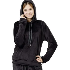 Outlet Gifi Sweat velours uni noir Taille L
