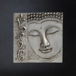 Gifi Tableau déco Bouddha noir argenté