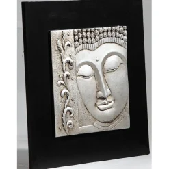 Gifi Tableau déco Bouddha noir argenté