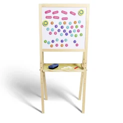 Gifi Tableau en bois double face magnétique et craie avec accessoires