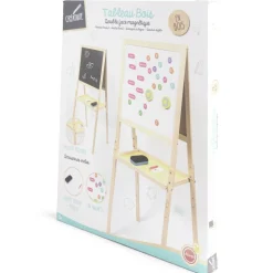 Gifi Tableau en bois double face magnétique et craie avec accessoires