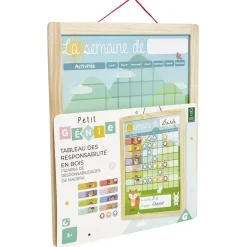 Gifi Tableau organisation enfant activités responsabilités en bois