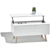 Gifi Table basse avec coffre de rangement blanc naturel Charlotte
