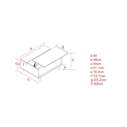 Gifi Table basse avec coffre de rangement blanc naturel Charlotte