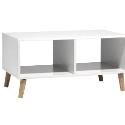 Gifi Table basse blanche Bergen 2 niches