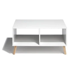 Gifi Table basse blanche Bergen 2 niches