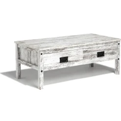 Gifi Table basse Kansas effet vieilli 2 tiroirs