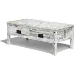 Gifi Table basse Kansas effet vieilli 2 tiroirs