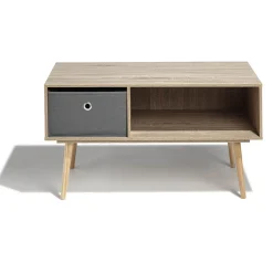 Gifi Table basse naturelle Bilbao 1 tiroir et 1 niche