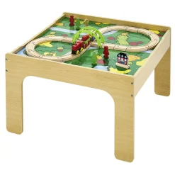 Gifi Jeux D'Imagination Et D'Imitation<Table d'activité 2en1 circuit avec train et construction brique bois