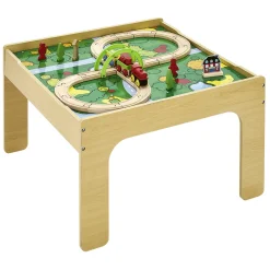 Gifi Jeux D'Imagination Et D'Imitation<Table d'activité 2en1 circuit avec train et construction brique bois
