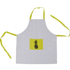 New Gifi Tablier blanc et gris design nature jaune et noir