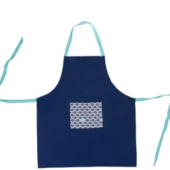 Hot Gifi Tablier bleu et blanc motifs poissons