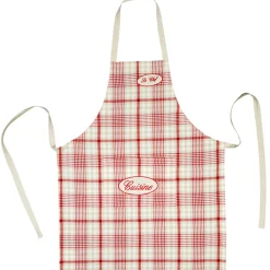 Gifi Tablier brodé à carreaux rouges