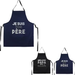 Online Gifi Tablier de cuisine noir pour Papa 2 coloris