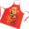 Gifi Tablier rouge en coton pin up Route 66