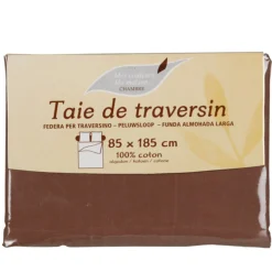 Gifi Taie de traversin chocolat 85x185
