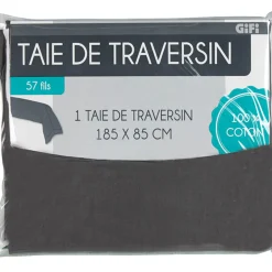 Gifi Taie de traversin grise foncé