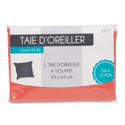 Gifi Taie d oreiller corail avec volant