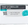 Gifi Taie oreiller blanc avec volant