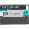 Gifi Taie oreiller grise foncé avec volant