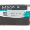 Gifi Taie oreiller grise foncé avec volant