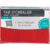 Gifi Taie oreiller rouge avec volant