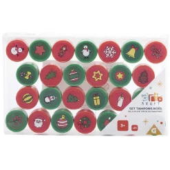 Gifi Tampon encreur thème Noël Rouge et Vert x26
