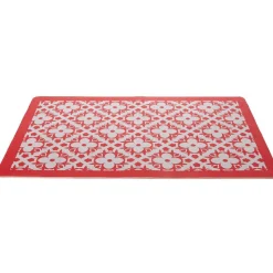 Gifi Tapis de cuisine floral rouge et gris