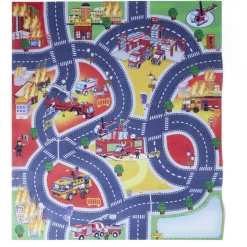 Hot Gifi Tapis de jeu avec 4 voitures et 5 accessoires 70x80cm