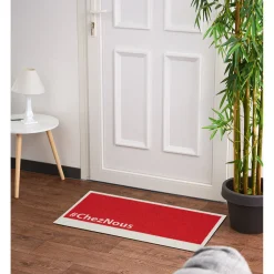Gifi Tapis d entrée rouge blanc Chez nous