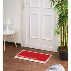 Gifi Tapis d entrée rouge blanc Chez nous
