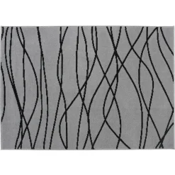 Gifi Tapis géométrique gris design lignes noires