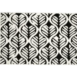 Gifi Tapis imprimé feuille noir et blanc