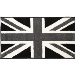 Gifi Tapis moquette design drapeau anglais noir gris et blanc