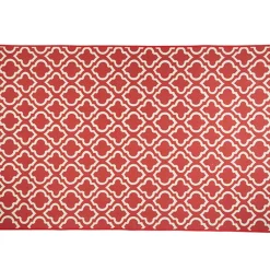 Gifi Tapis polycoton rouge blanc