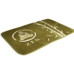 Gifi Tapis rectangle vert et blanc design zen
