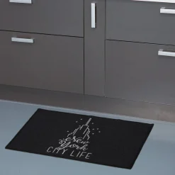 Gifi Tapis rectangulaire noir design City