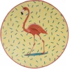 Gifi Tapis rond jaune motif flamant rose