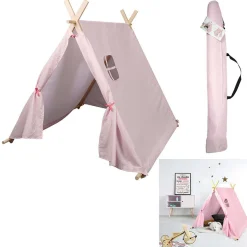 Tente chambre enfant rose imprimé pois blanc 115x105xH116cm*Gifi