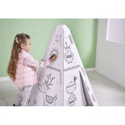 Gifi Jeux Créatifs<Tipi à colorier carton blanc