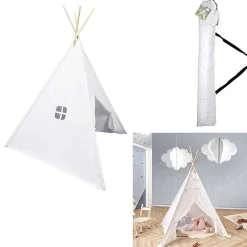 Tipi imprimé pois blanc et rose 120x120x160cm*Gifi